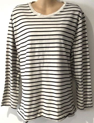 H&M WHITE STRIPE LAYERED NURSING TOP SIZE L 14