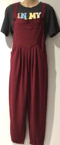 HALARA PLUM WAFFLE JUMPSUIT/DUNGAREES WITH POCKETS BNWT SIZE L 16/18