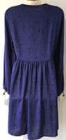 HARKEL BLUE STAR EMBROIDERED WHALE SHIRT DRESS SIZE 12
