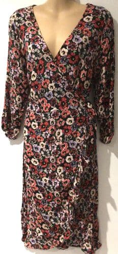 HENRY HOLLAND PANSY PRINT WRAP DRESS SIZE 12