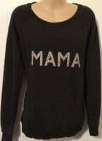 HOTMAMA BLACK LEOPARD MAMA NURSING SWEATSHIRT SIZE M 12-14