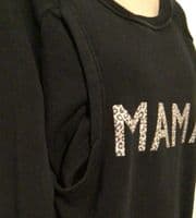HOTMAMA BLACK LEOPARD MAMA NURSING SWEATSHIRT SIZE M 12-14