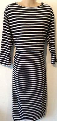 HOTMAMA BLACK STRIPE NURSING JERSEY DRESS SIZE M 10/12