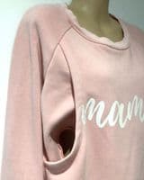 HOTMAMA CORAL MAMA PRINT NURSING SWEATSHIRT SIZE M 12