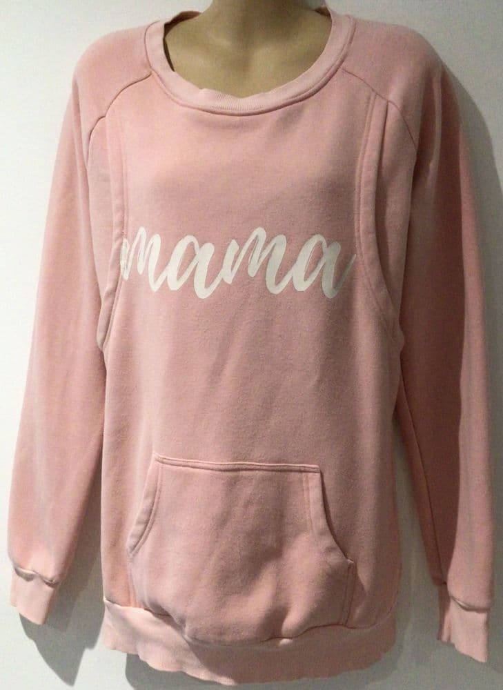 HOTMAMA CORAL MAMA PRINT NURSING SWEATSHIRT SIZE M 12