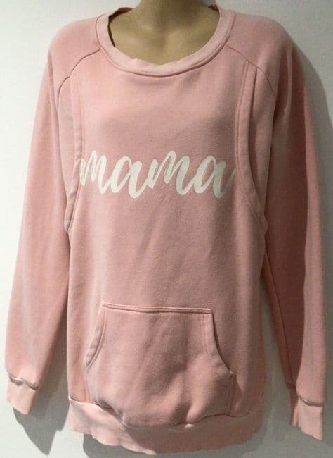 HOTMAMA CORAL MAMA PRINT NURSING SWEATSHIRT SIZE M 12