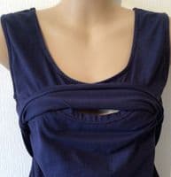 HOTMAMA NAVY NURSING JERSEY VEST TOP SIZE 14