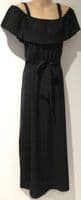 HOTMAMA OUTLET - BLACK MAXI RUFFLE DRESS NEW SIZE M 12/14