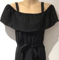 HOTMAMA OUTLET - BLACK MAXI RUFFLE DRESS NEW SIZE M 12/14