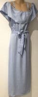 HOTMAMA OUTLET - ICE BLUE MAXI RUFFLE DRESS NEW SIZES M 12/14 & L 16/18