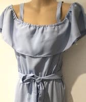 HOTMAMA OUTLET - ICE BLUE MAXI RUFFLE DRESS NEW SIZES M 12/14 & L 16/18