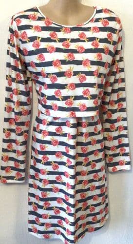HOTMAMA ROSE STRIPE PRINT NURSING DRESS NEW SIZE S 8/10