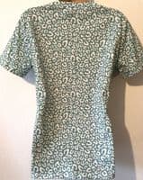 HOTMAMA TEAL LEOPARD PRINT NURSING JERSEY TOP SIZE M 10/12