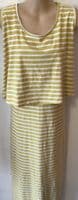 HOTMAMA YELLOW/WHITE STRIPE NURSING MAXI DRESS XL 14/16