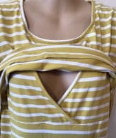 HOTMAMA YELLOW/WHITE STRIPE NURSING MAXI DRESS XL 14/16