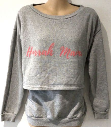 HOUSE OF HURRAH GREY MAMA NURSING SWEATSHIRT NEW SIZE S 10-12