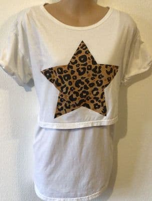 HOUSE OF HURRAH WHITE STAR NURSING JERSEY TOP SIZE S 10/12