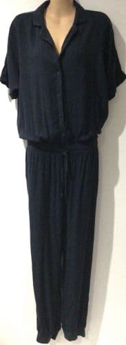 HUSH MIDNIGHT BLUE BUTTON JUMPSUIT SIZE 12