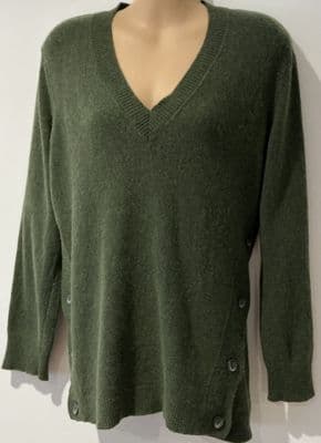 ISABELLA OLIVER KHAKI MATERNITY/NURSING SIDE BUTTON JUMPER SIZE 12/14