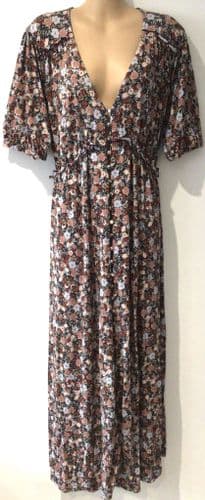 ISABELLA OLIVER PINK FLORAL MATERNITY/NURSING JERSEY DRESS SIZE 5 UK 16-18