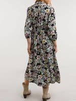 JD WILLIAMS BLACK FLORAL ZIP FRONT MIDI SHIRT DRESS NEW SIZES 12-26