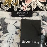 JD WILLIAMS BLACK FLORAL ZIP FRONT MIDI SHIRT DRESS NEW SIZES 12-26