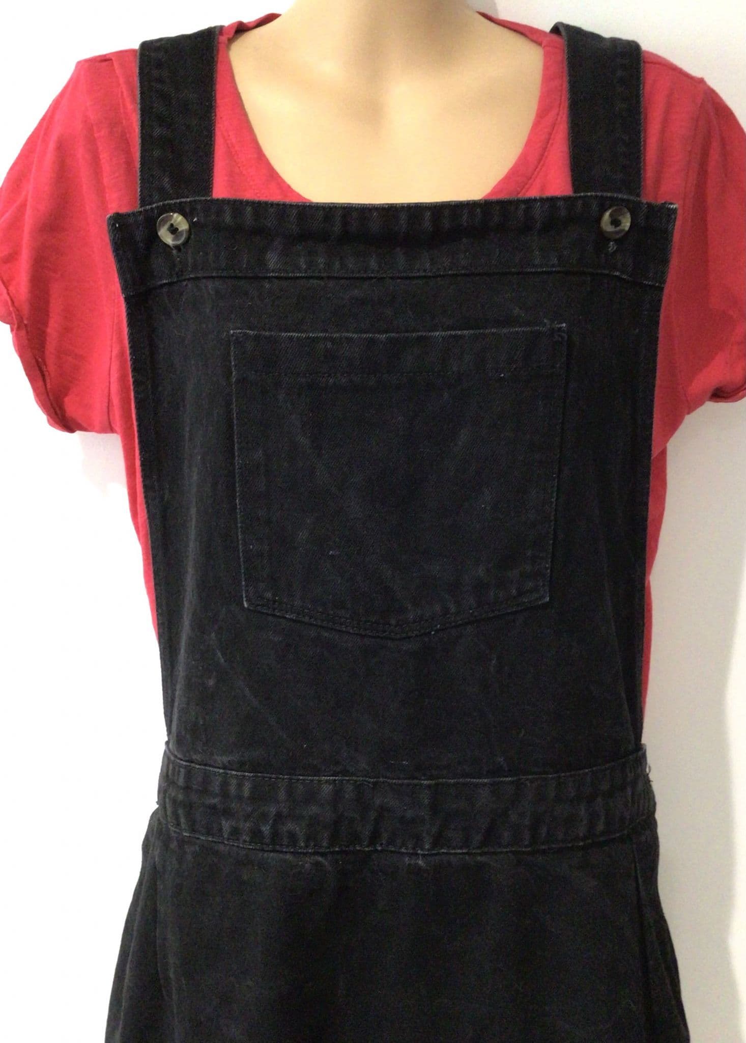 JOANIE BLACK DENIM PINAFORE DRESS SIZE 22