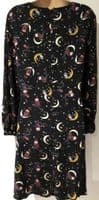 JOANIE BLACK MOON/OWL WRAP DRESS WITH POCKETS SIZE 16