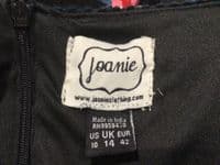 JOANIE BLACK ROSE & BOW PRINT WRAP MIDI DRESS SIZE 12/14