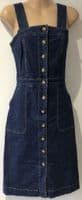 JOANIE DENIM BUTTON SUN MIDI DRESS SIZE 8