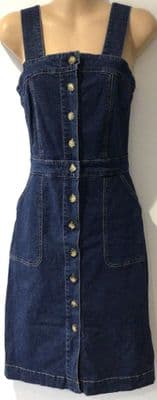 JOANIE DENIM BUTTON SUN MIDI DRESS SIZE 8