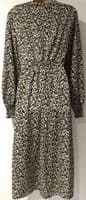 JOANIE LEOPARD PRINT BUTTON MIDI DRESS SIZE 16
