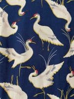 JOANIE NAVY STORK PRINT WRAP MIDI DRESS SIZE 20