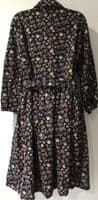 JOANIE NEEDLECORD FLORAL NAVY BUTTON MIDI SHIRT DRESS NEW SIZE 16