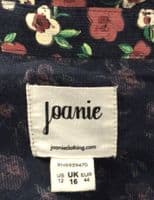 JOANIE NEEDLECORD FLORAL NAVY BUTTON MIDI SHIRT DRESS NEW SIZE 16