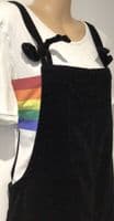 JOE BROWNS BLACK NEEDLECORD TIE STRAP DUNGAREES SIZE 14