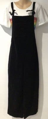 JOE BROWNS BLACK NEEDLECORD TIE STRAP DUNGAREES SIZE 14