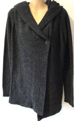 JOE BROWNS CHARCOAL BUTTON CARDIGAN SIZE 14