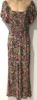 JOE BROWNS SHIRRED MULTI FLORAL JERSEY JUMPSUIT SIZE 12