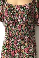 JOE BROWNS SHIRRED MULTI FLORAL JERSEY JUMPSUIT SIZE 12
