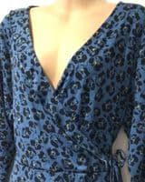 JOE BROWNS TEAL PANSY PRINT WRAP TOP SIZE 18