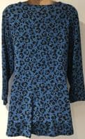 JOE BROWNS TEAL PANSY PRINT WRAP TOP SIZE 18