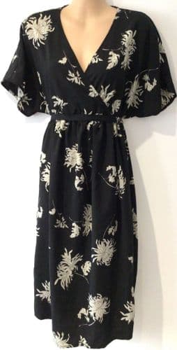JOJO MAMAN BEBE BLACK FLORAL OCCASION MATERNITY & NURSING DRESS SIZE L 16/18