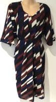 JOJO MAMAN BEBE BLACK/MAROON MATERNITY/NURSING TUNIC DRESS SIZE 16