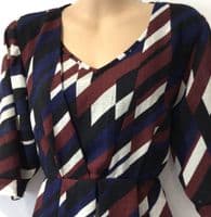 JOJO MAMAN BEBE BLACK/MAROON MATERNITY/NURSING TUNIC DRESS SIZE 16