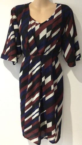 JOJO MAMAN BEBE BLACK/MAROON MATERNITY/NURSING TUNIC DRESS SIZE 16