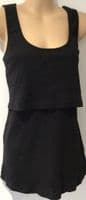 JOJO MAMAN BEBE BLACK RIBBED MATERNITY & NURSING VEST TOP SIZE M 12/14