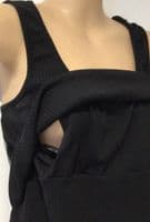 JOJO MAMAN BEBE BLACK RIBBED MATERNITY & NURSING VEST TOP SIZE M 12/14