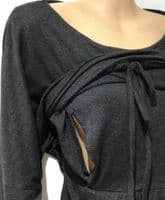 JOJO MAMAN BEBE CHARCOAL DRAWSTRING TUNIC NURSING DRESS BNWT SIZE M 12/14