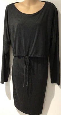 JOJO MAMAN BEBE CHARCOAL DRAWSTRING TUNIC NURSING DRESS BNWT SIZE M 12/14